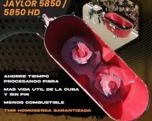 Mixer vertical JAYLOR 5850!!!/ Implecor 2 Imagen promocional del mixer vertical Jaylor 5850/5850 HD marca Implecor, mostrando el interior de la cuba mezcladora con tornillo vertical y texto descriptivo de sus beneficios